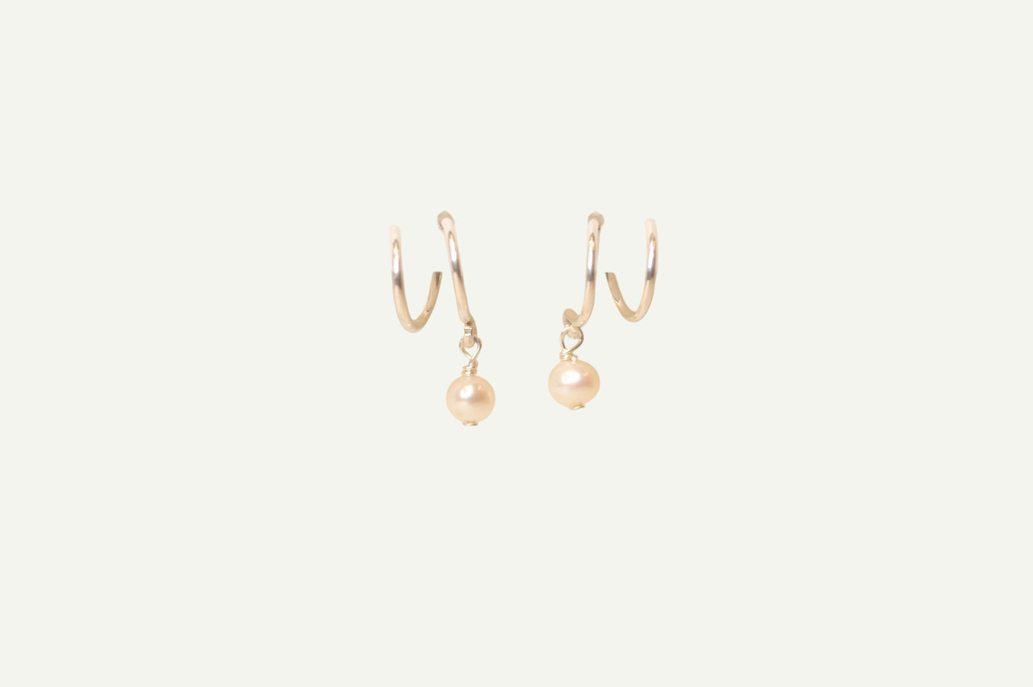 Double Twist Pearl Hoops
