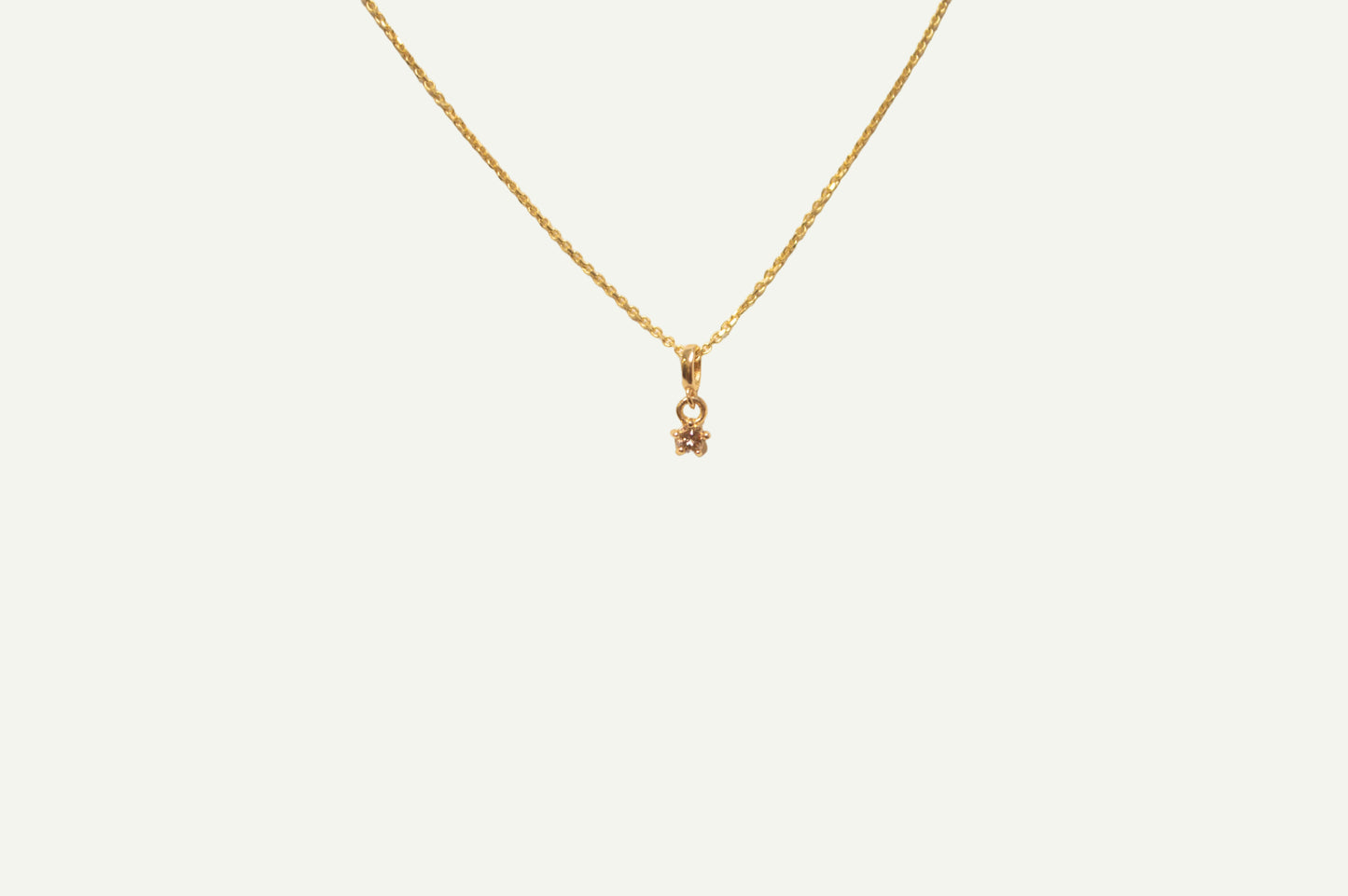 Solid Gold Tiny Diamond Necklace