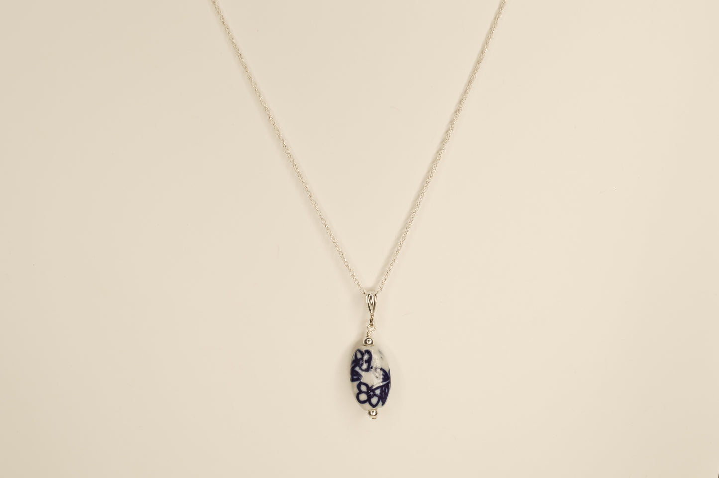 Blue Willow Oval Necklace