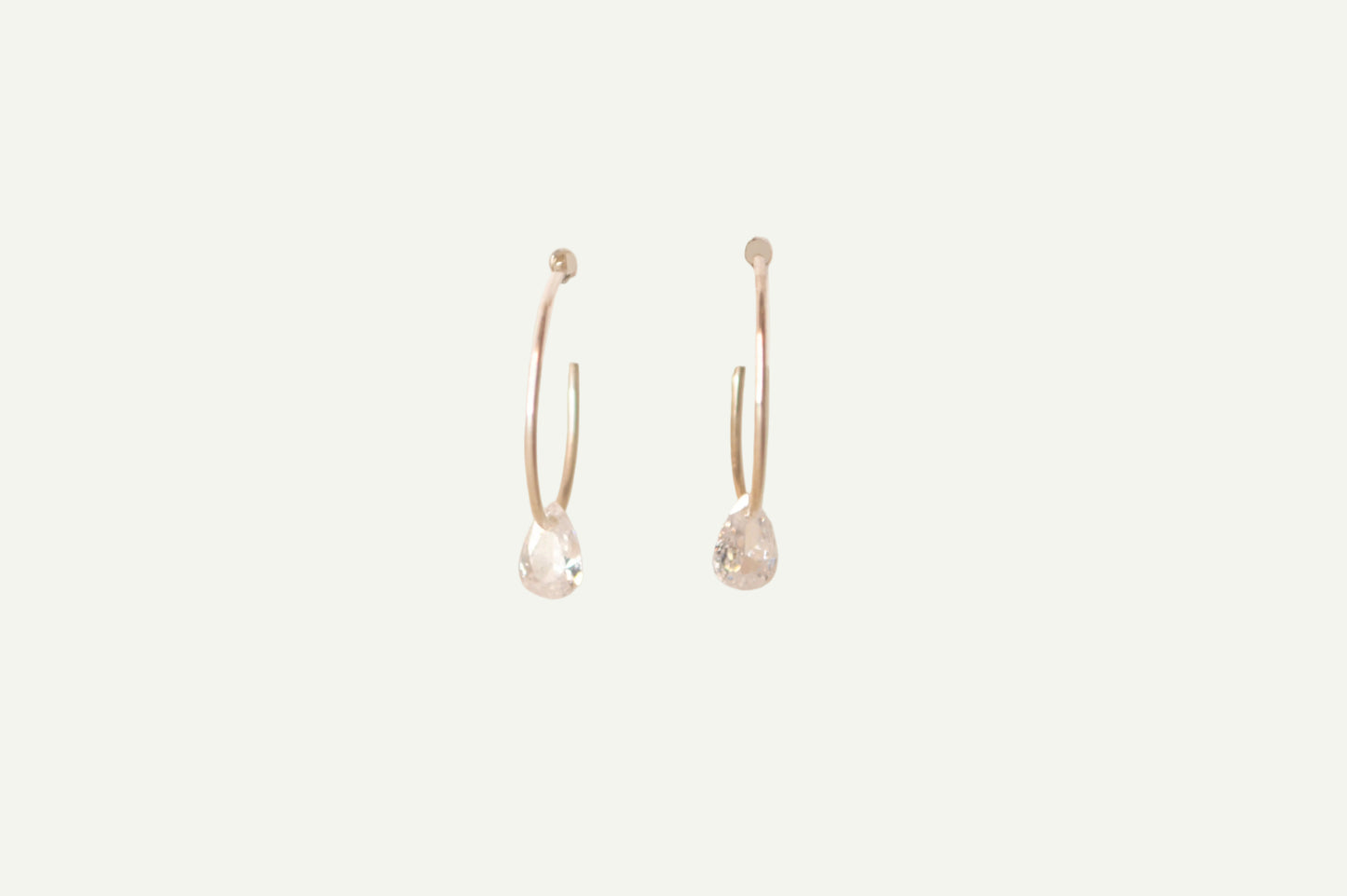 Dainty Crystal Teardrop Hoop