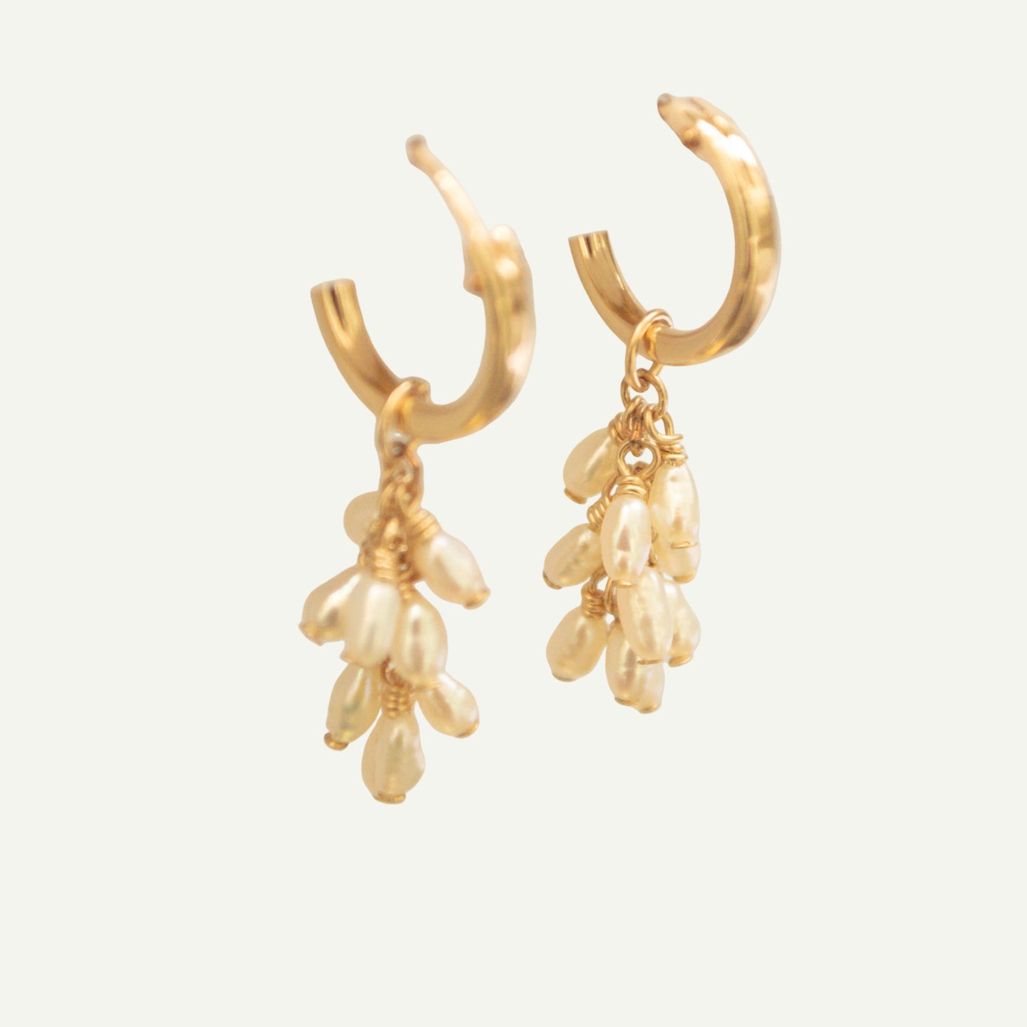 Stream Of Pearls Hoops