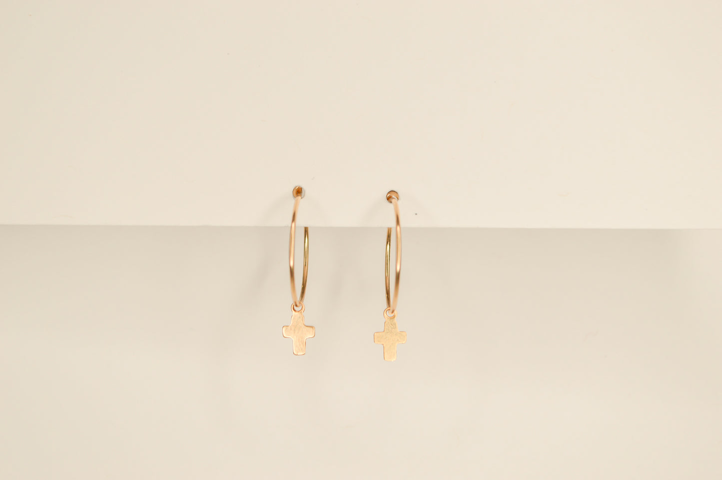 Dainty Cross Hoops