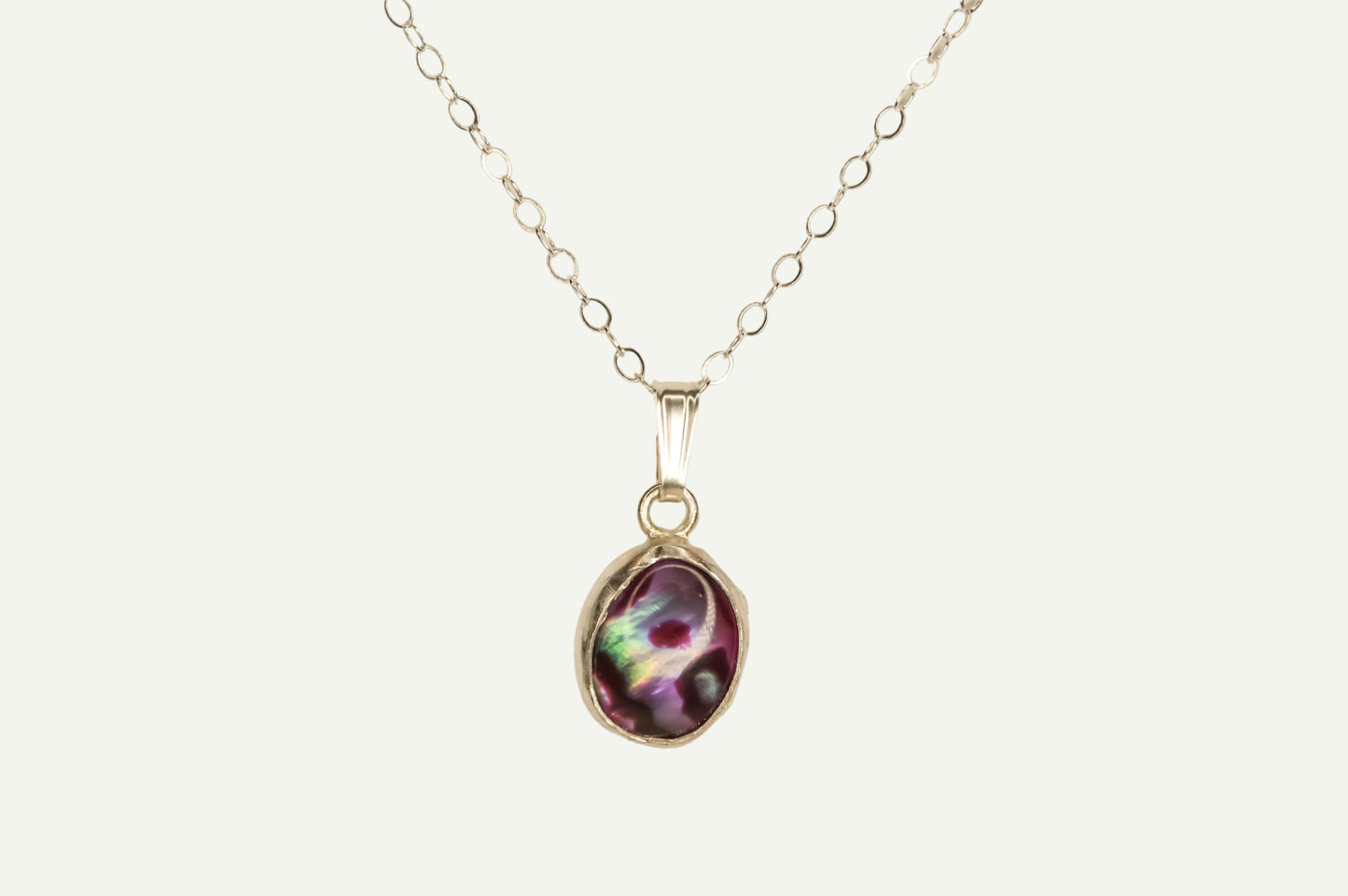 Purple Paua Bezel Necklace