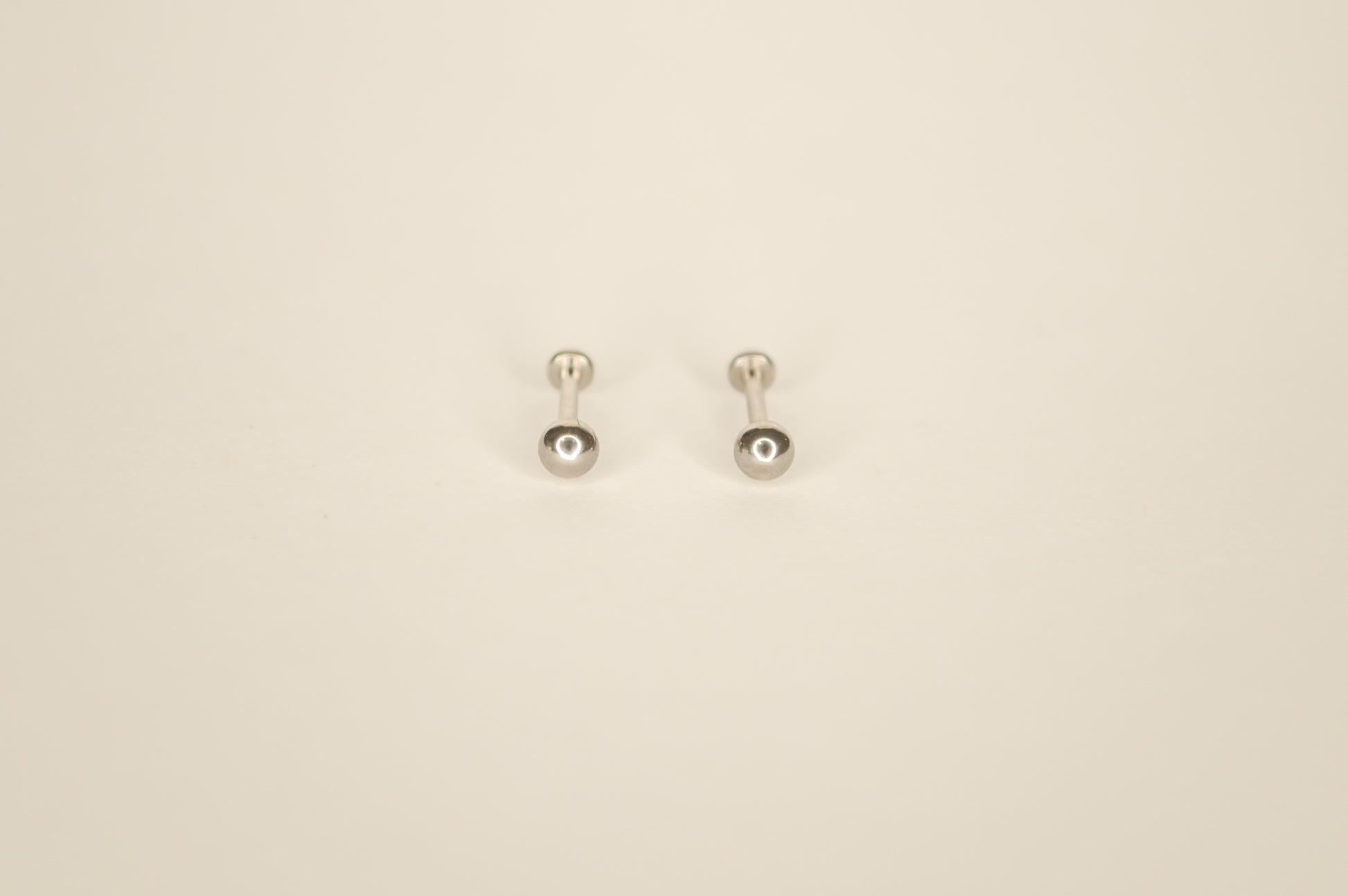 Silver ball flatback earrings
