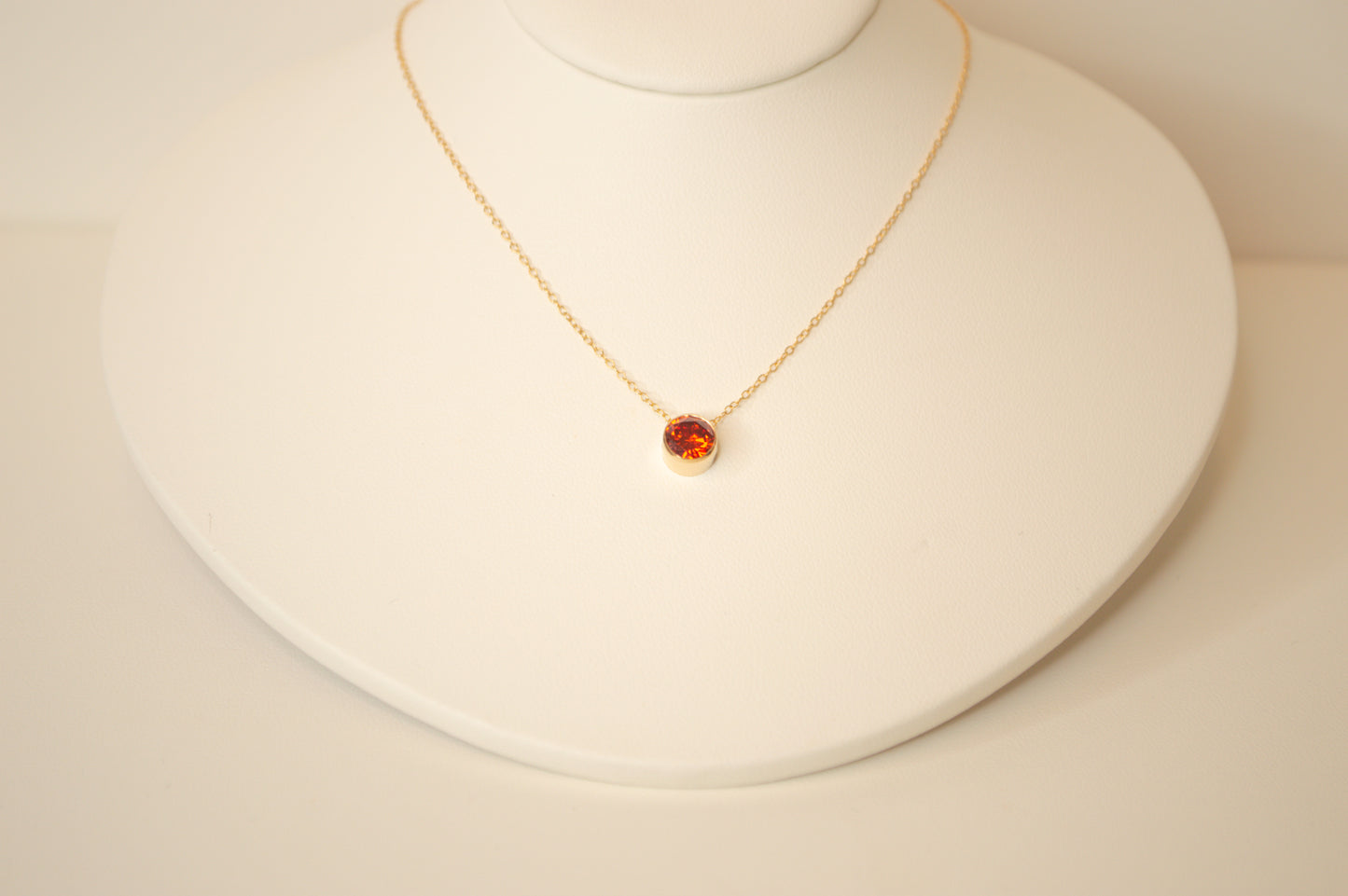 Bezeled Birthstone Necklace