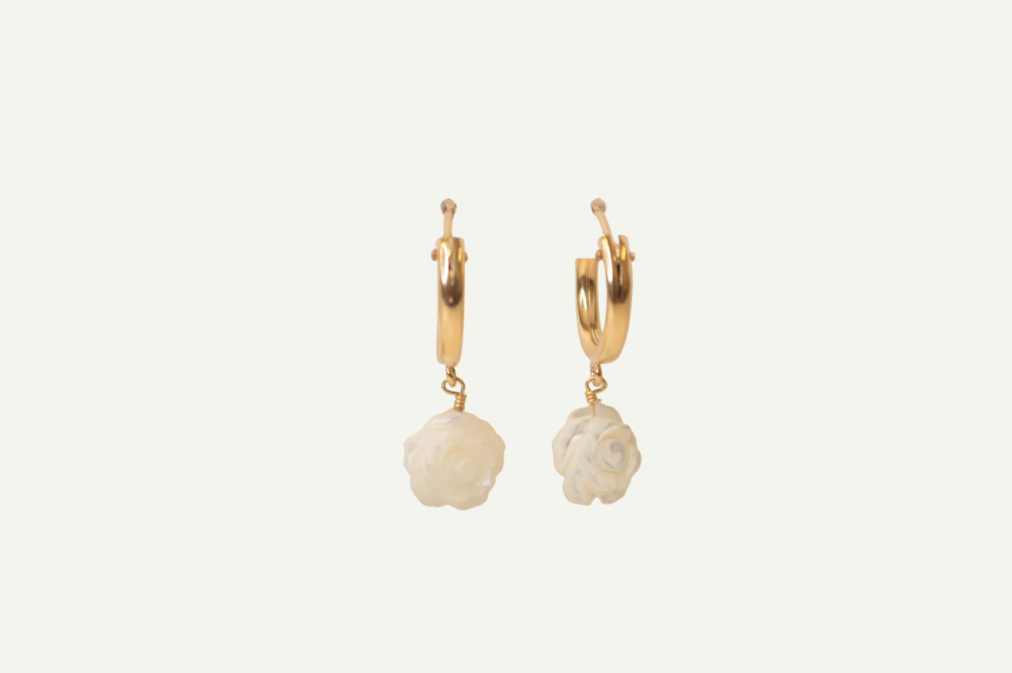 Mother of pearl rose hoops
