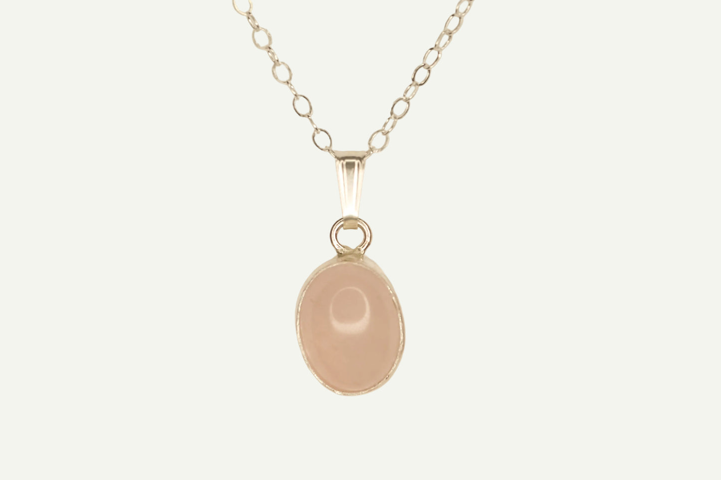 Rose Quartz Bezel Necklace