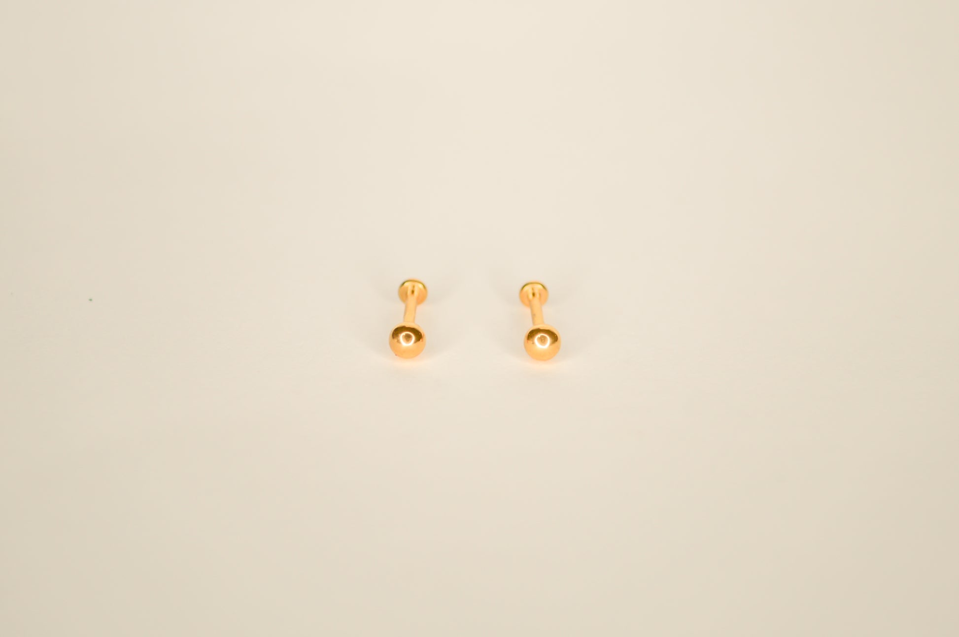 Gold ball flatback earrings