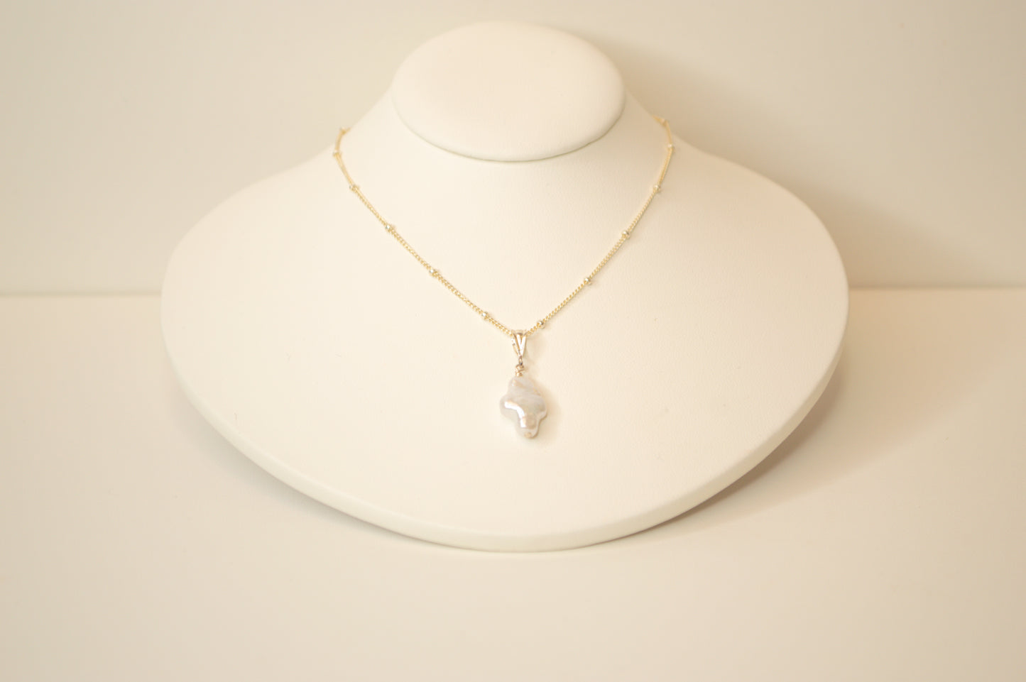 celestial pearl cross necklace