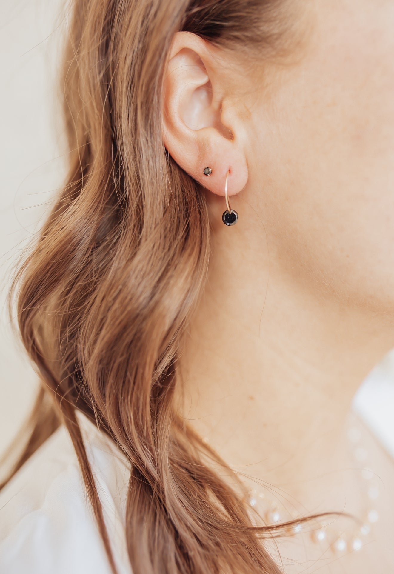 Dainty Onyx Hoops