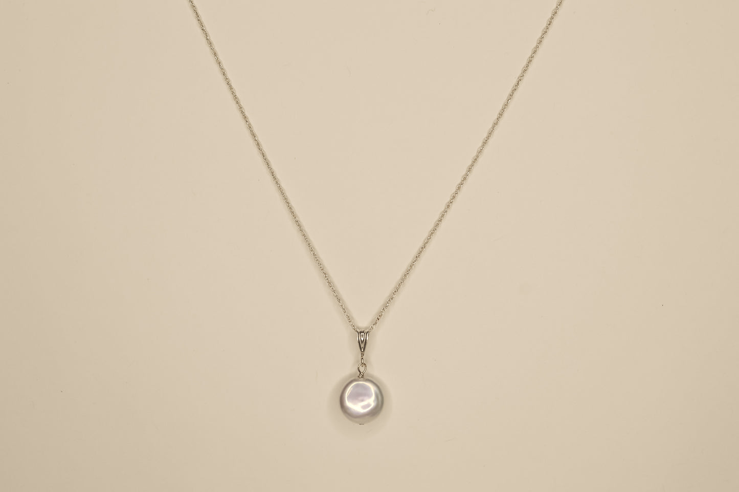 Coin Pearl Drop Necklace