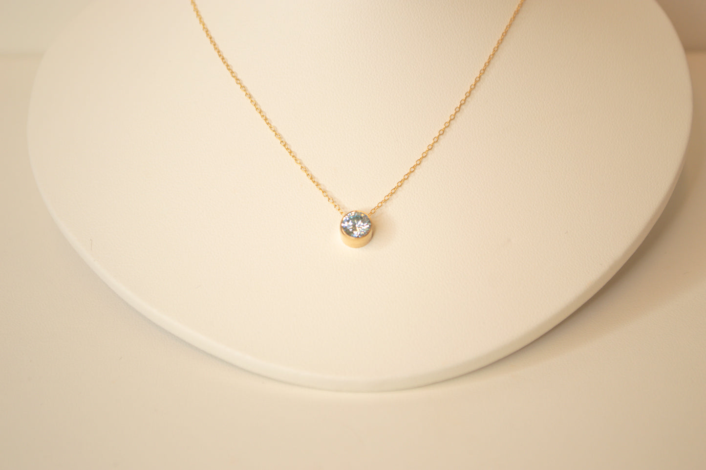 Bezeled Birthstone Necklace