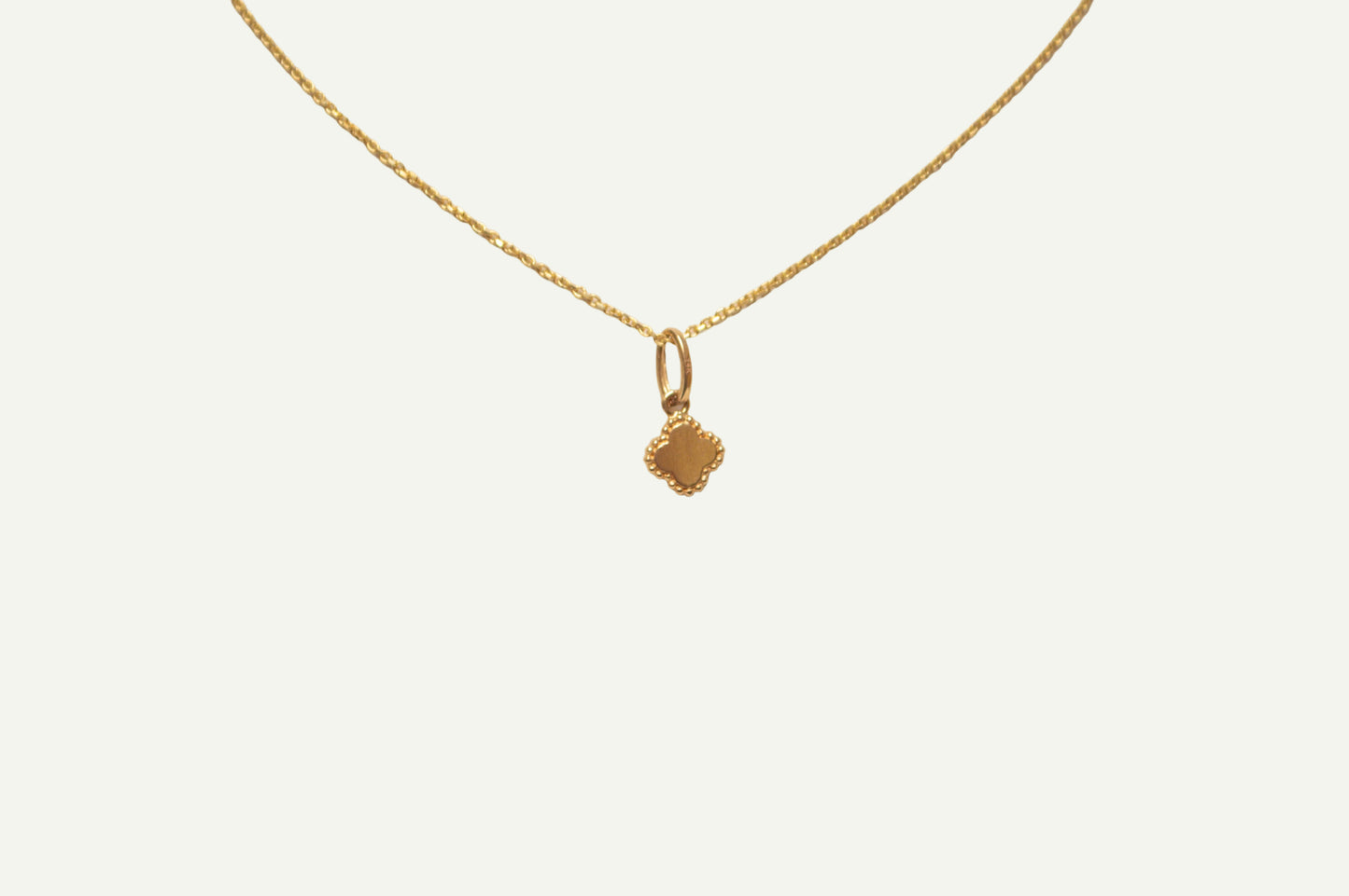 Solid Gold Clover Necklace