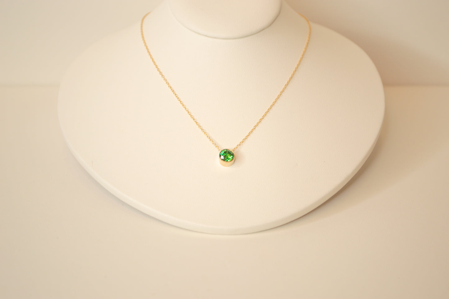 Bezeled Birthstone Necklace