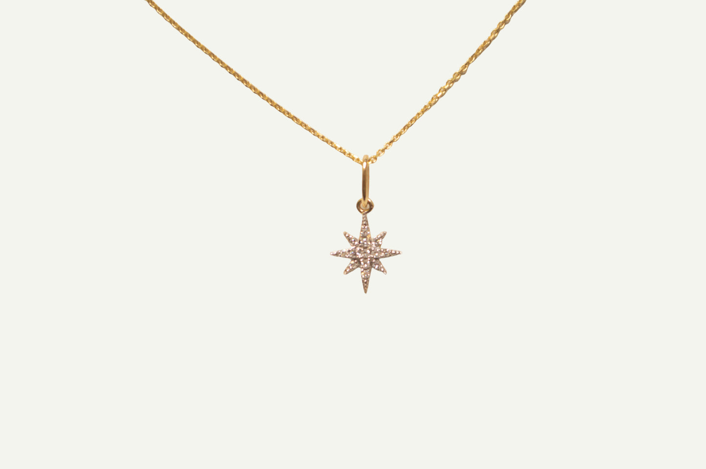 Solid Gold Diamond Star Necklace