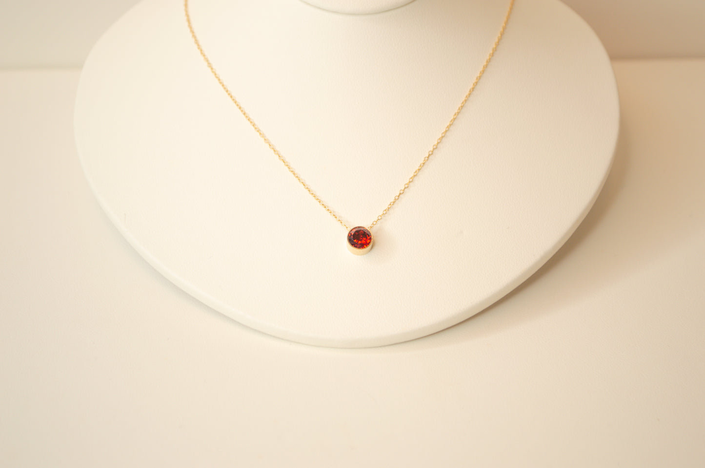 Bezeled Birthstone Necklace