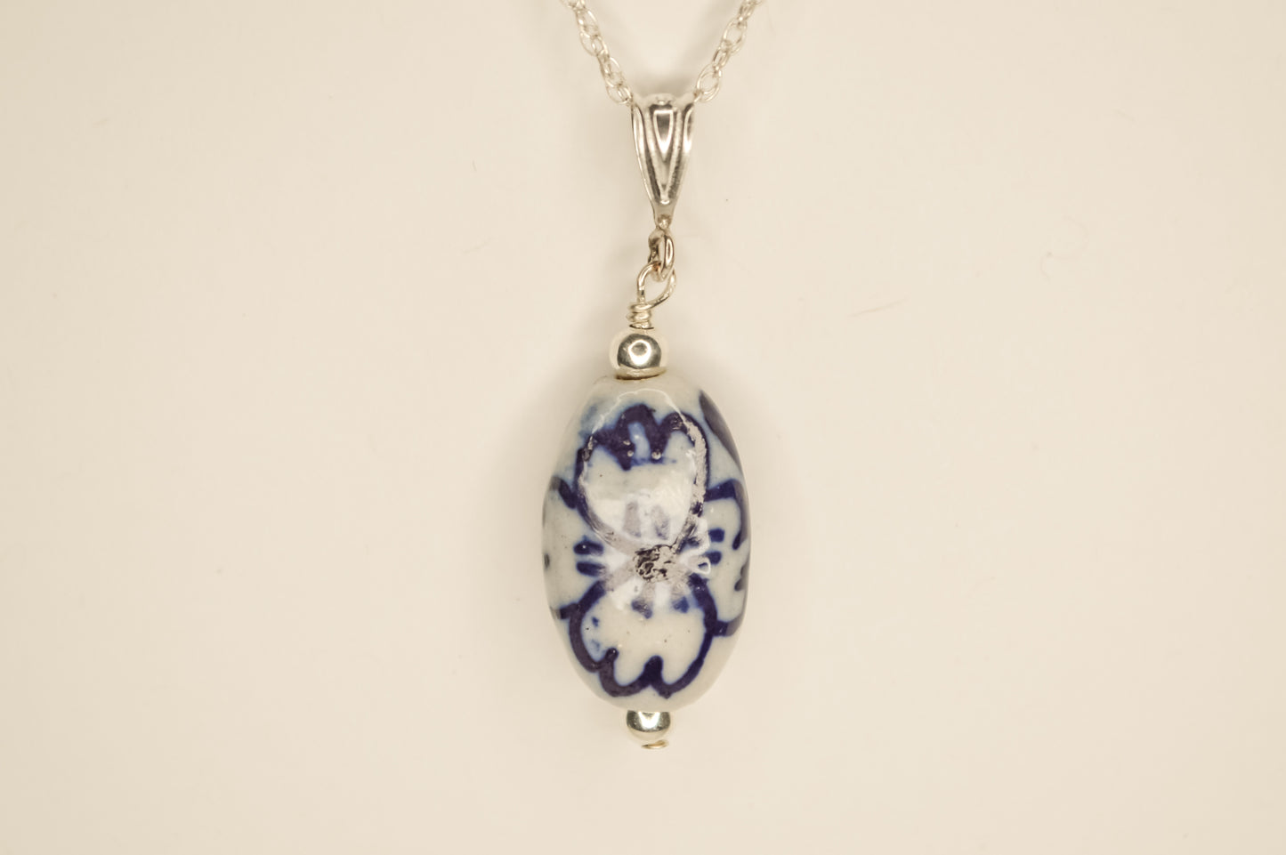 Blue Willow Oval Necklace