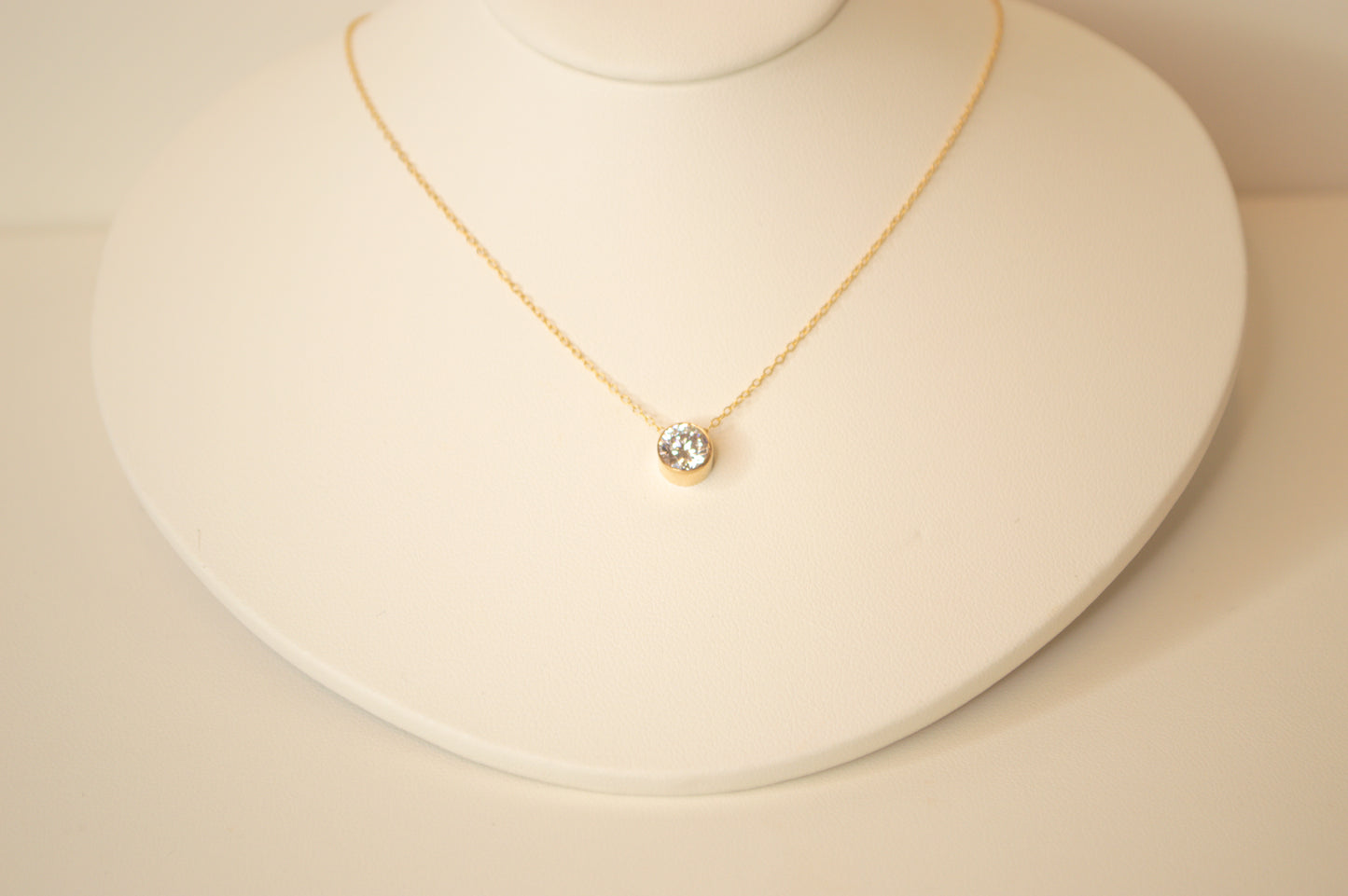 Bezeled Birthstone Necklace