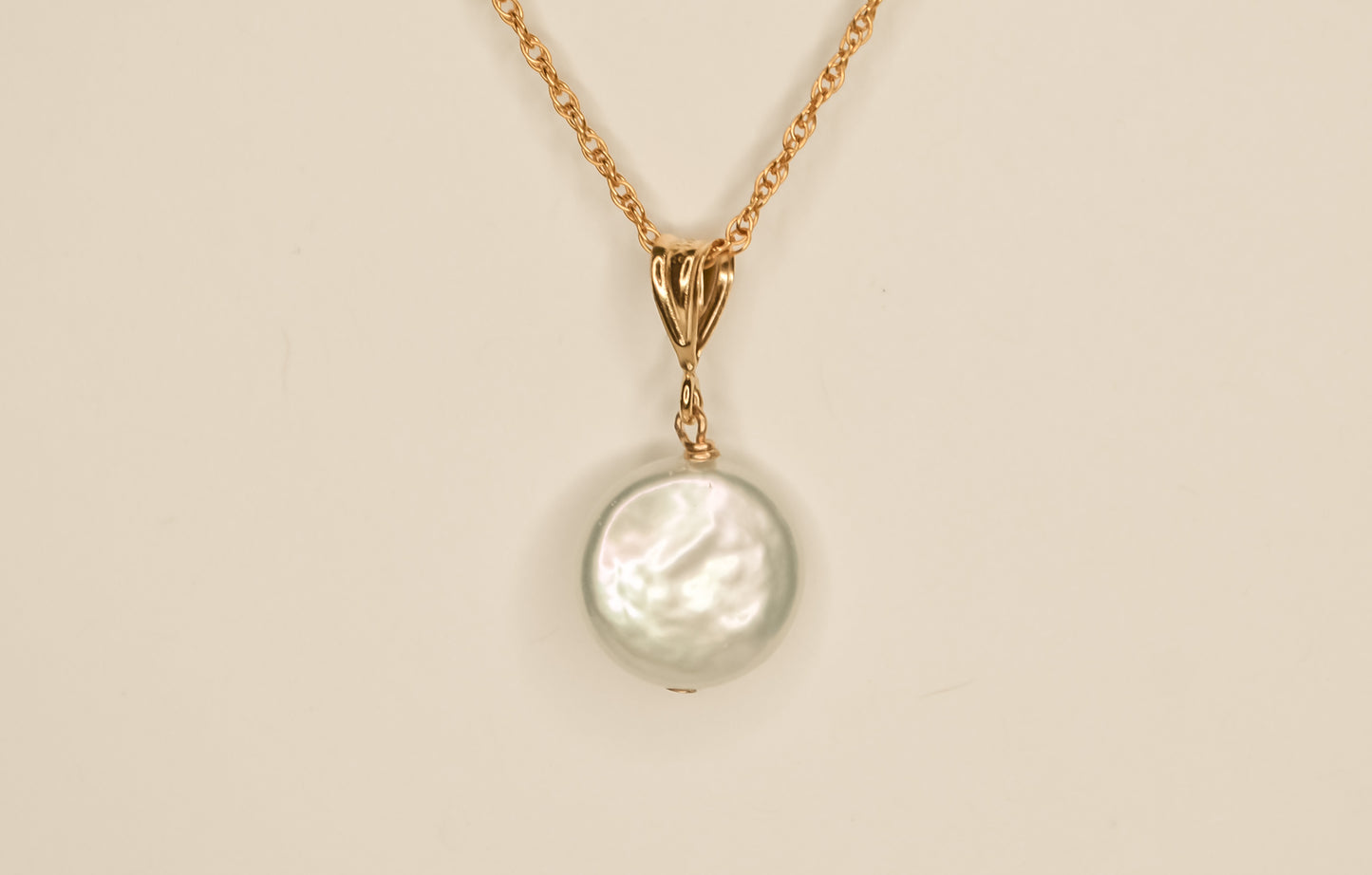 Coin Pearl Drop Necklace