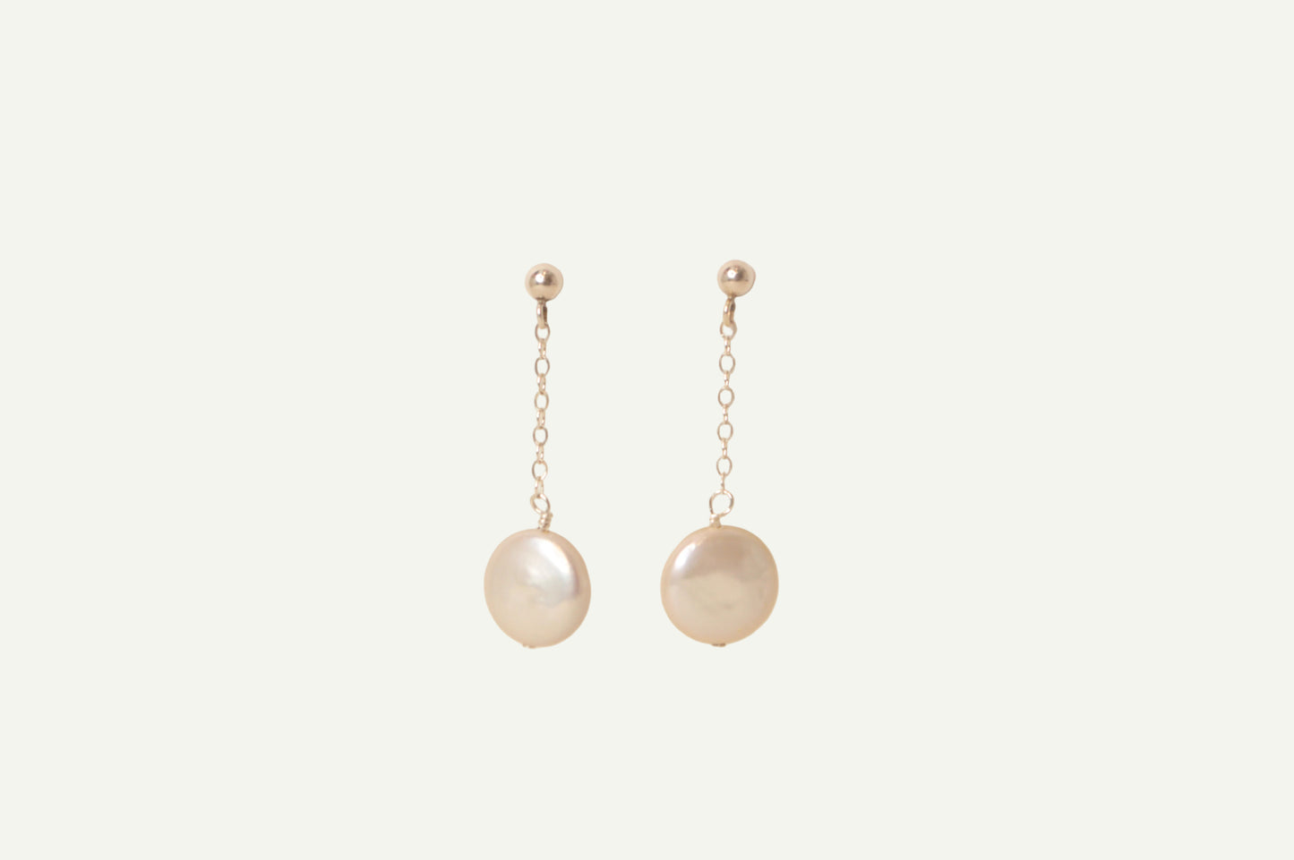 Coin Pearl Drop Stud