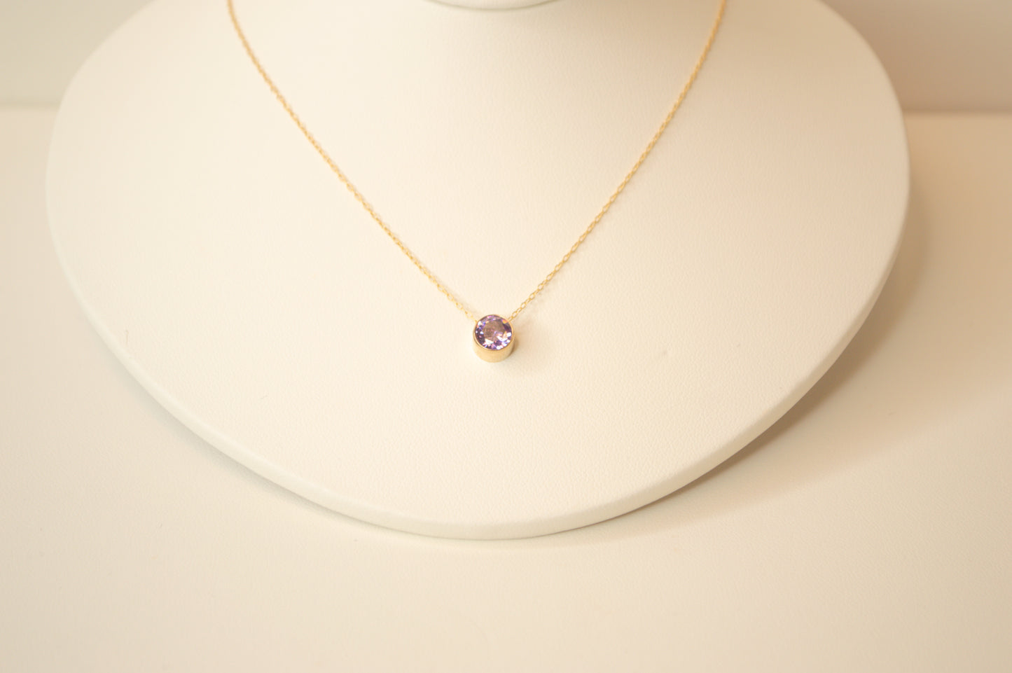 Bezeled Birthstone Necklace