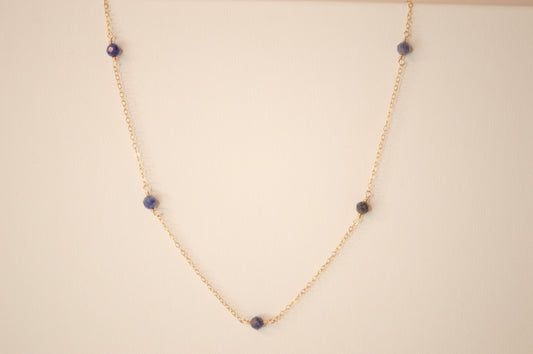 Blue Lapiz Connecting Necklace