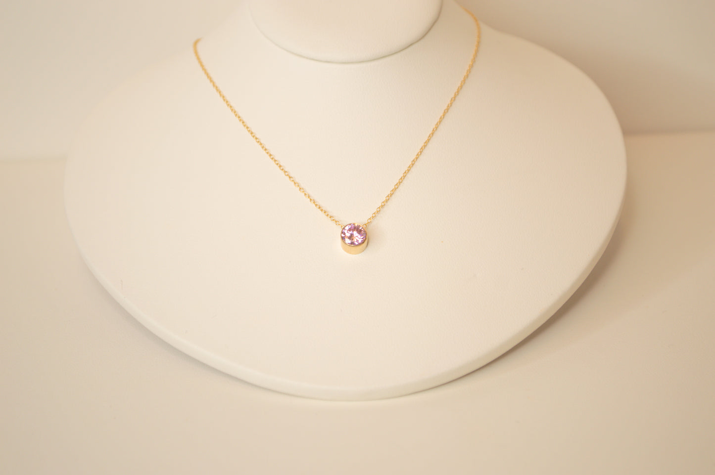 Bezeled Birthstone Necklace
