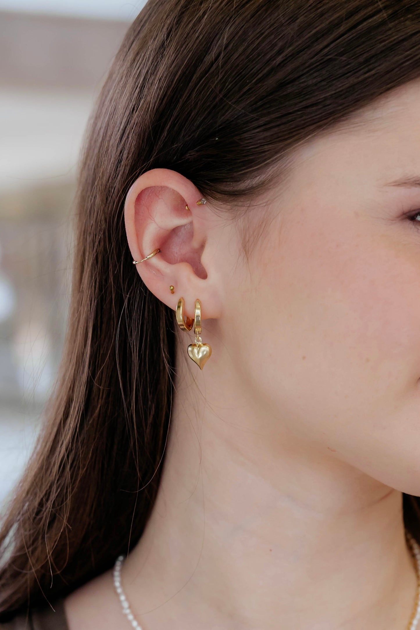 Heart of Gold Hoops