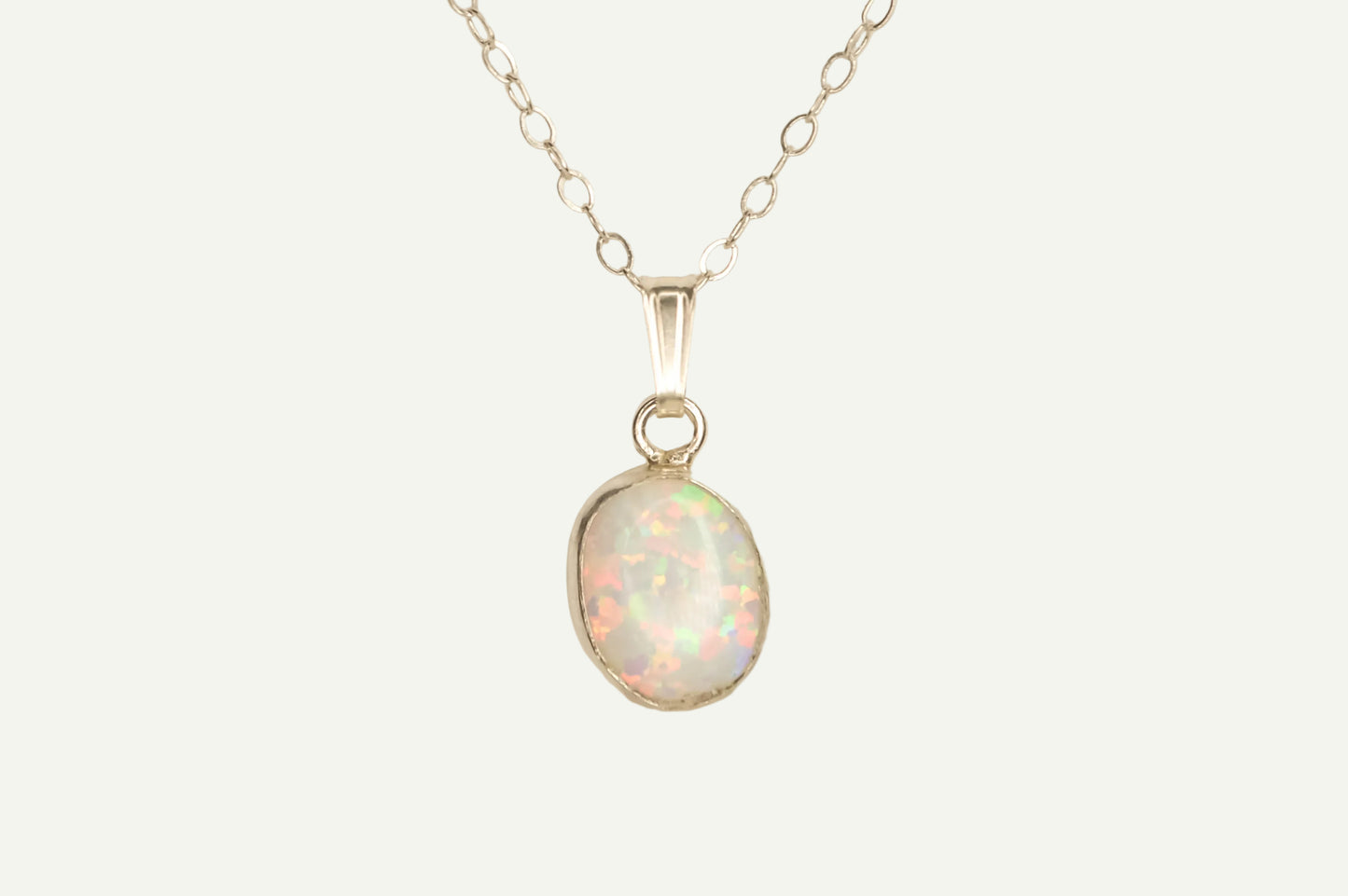 Opal Bezel Necklace