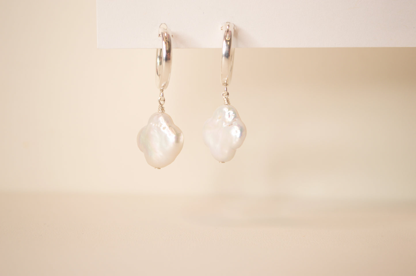 Clover pearl hoops