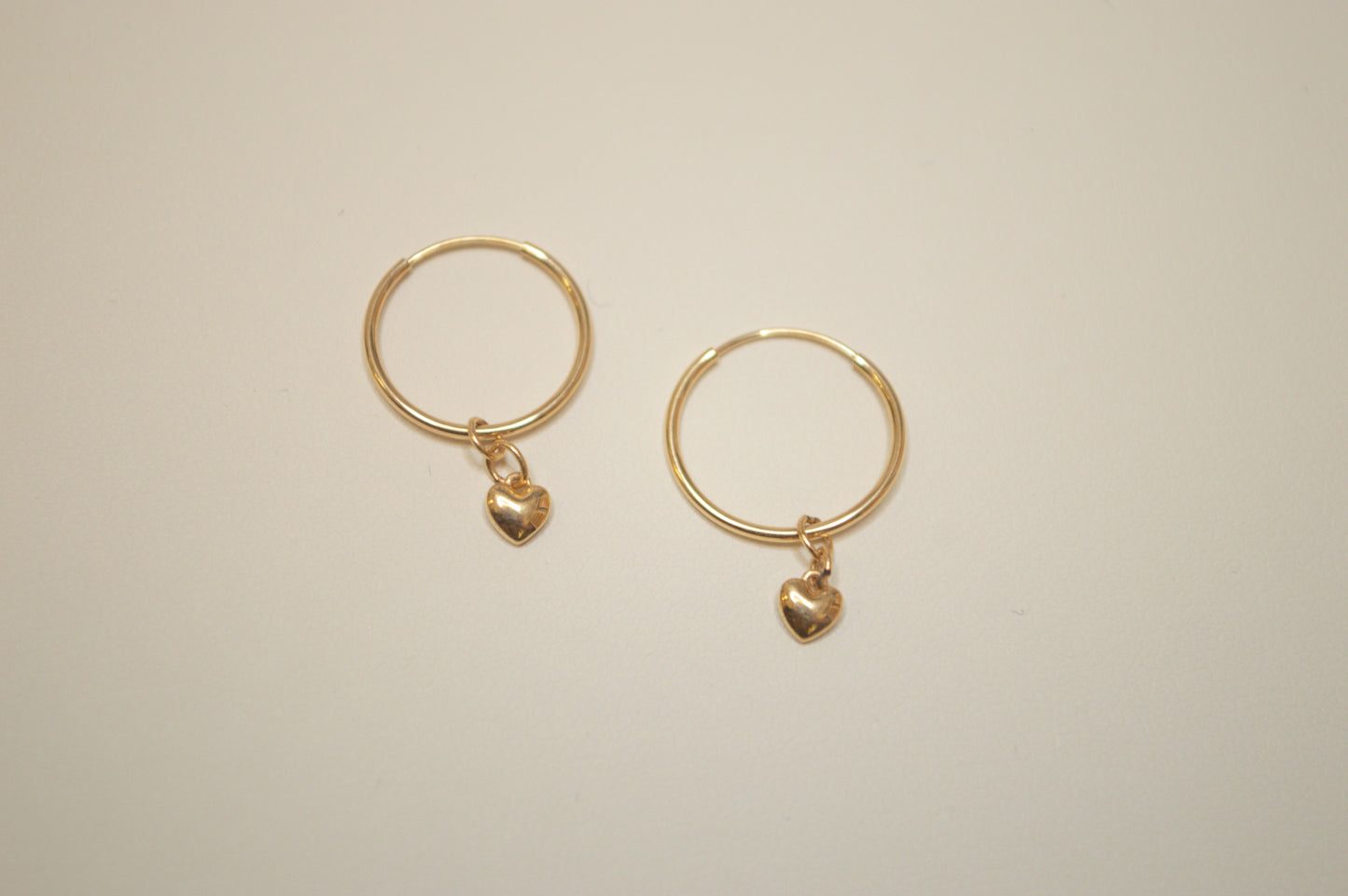 Solid Gold Puffy Heart Earring