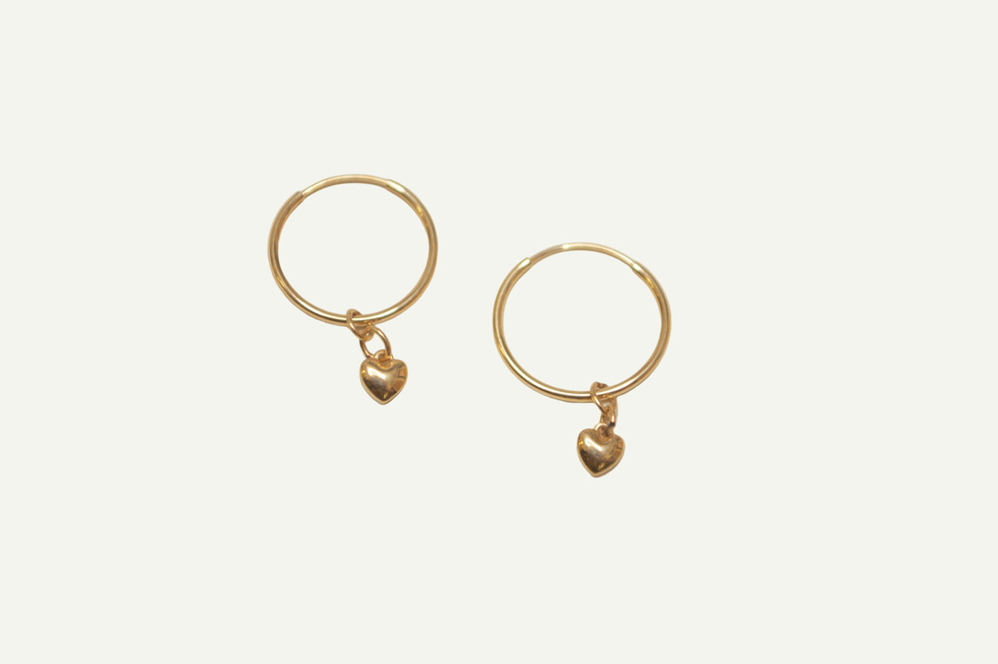 Solid Gold Puffy Heart Earring