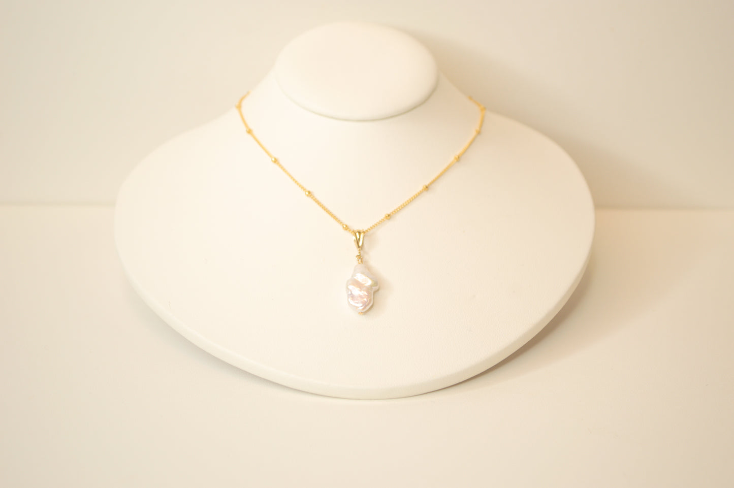 celestial pearl cross necklace
