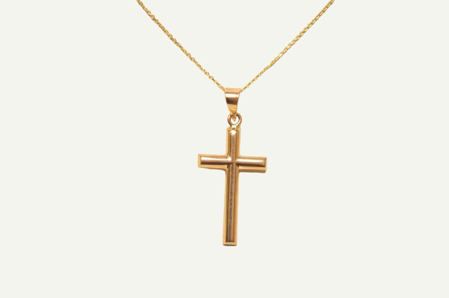 Solid Gold Plain Cross Necklace