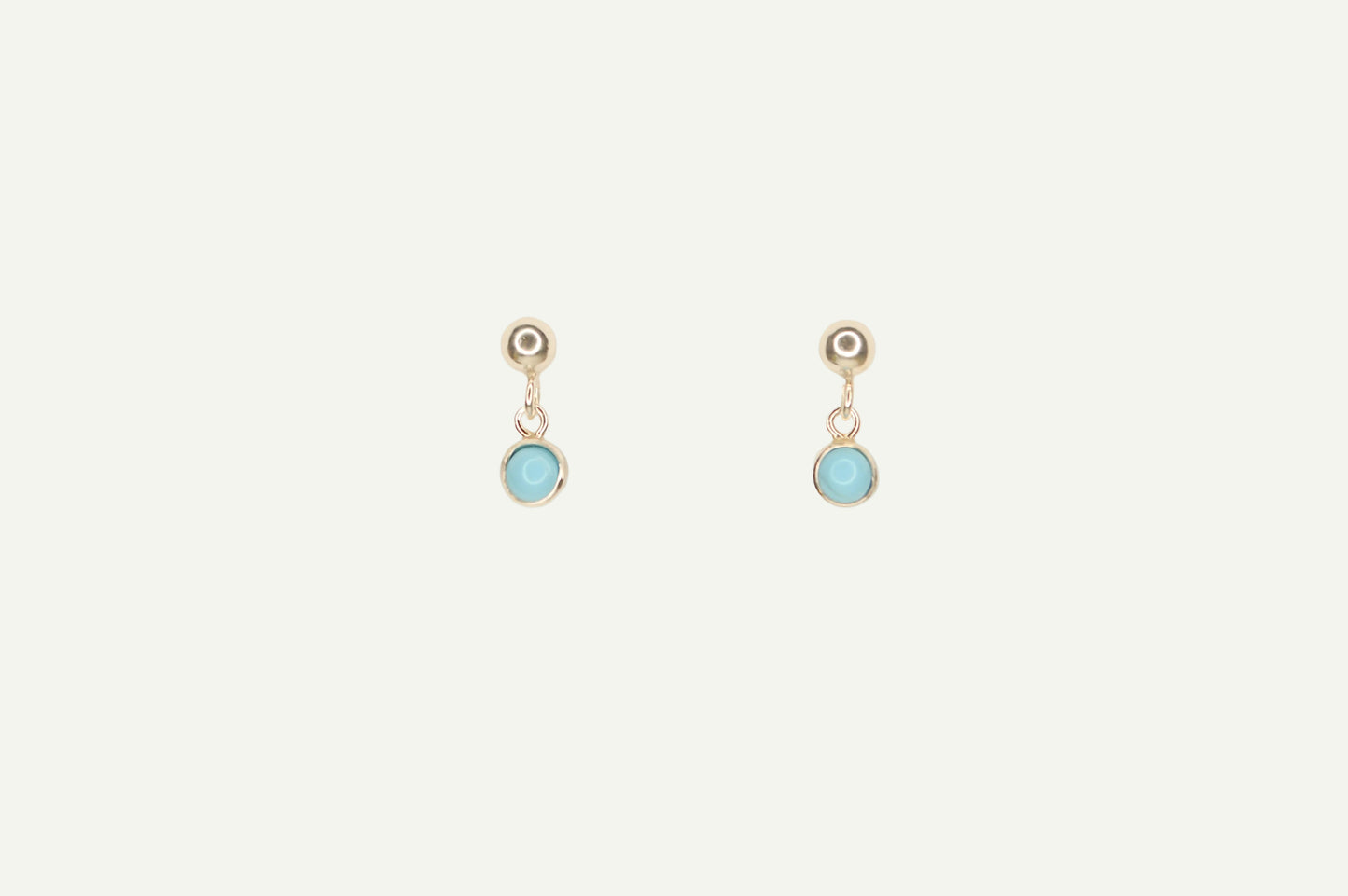 Tiny Turquoise Drop Stud