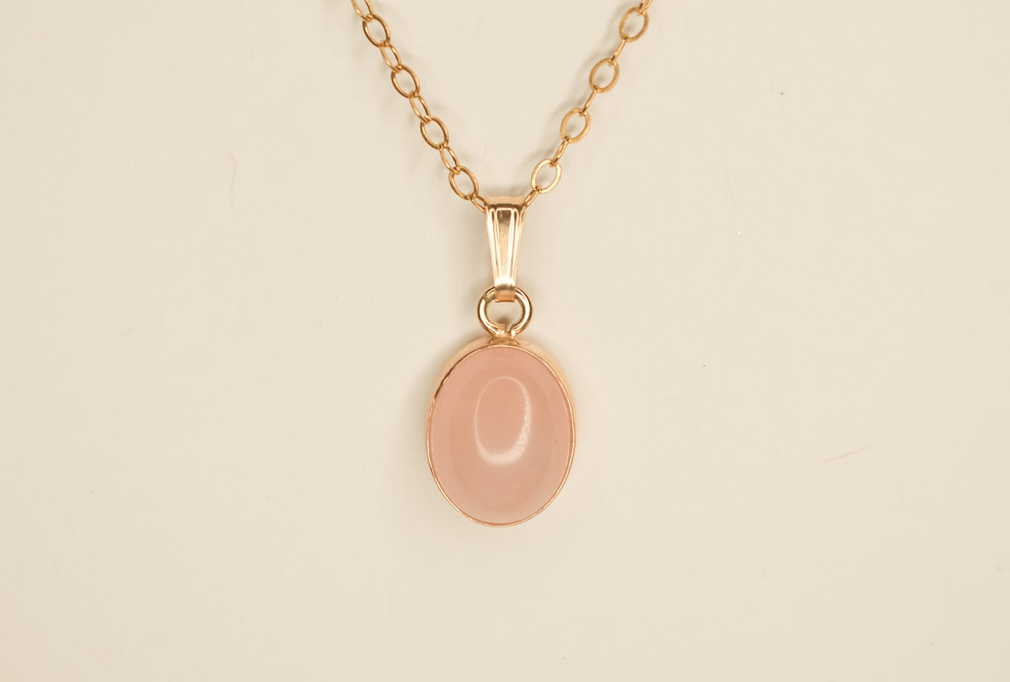 Rose Quartz Bezel Necklace