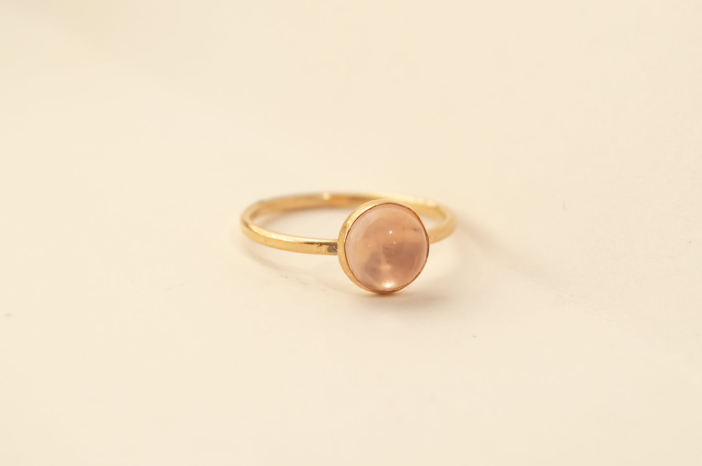 Rose Quartz Bezel Ring