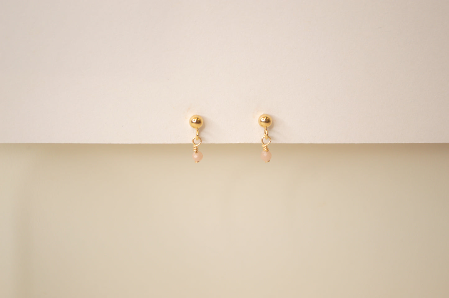 Rose Quartz Drop Stud