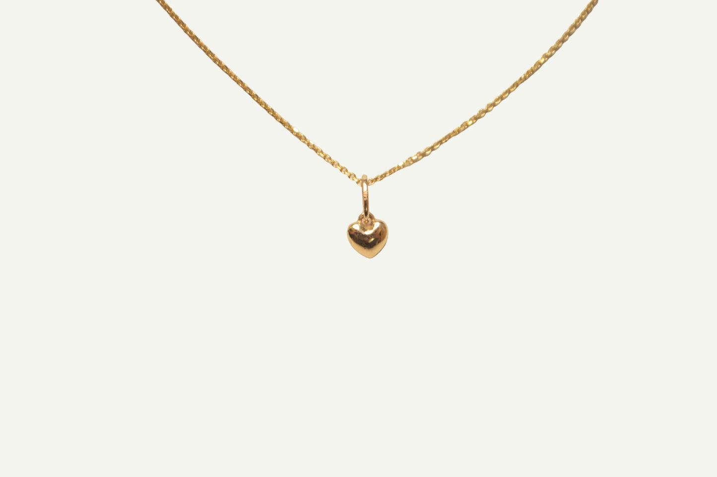Solid Gold Puffy Heart Necklace