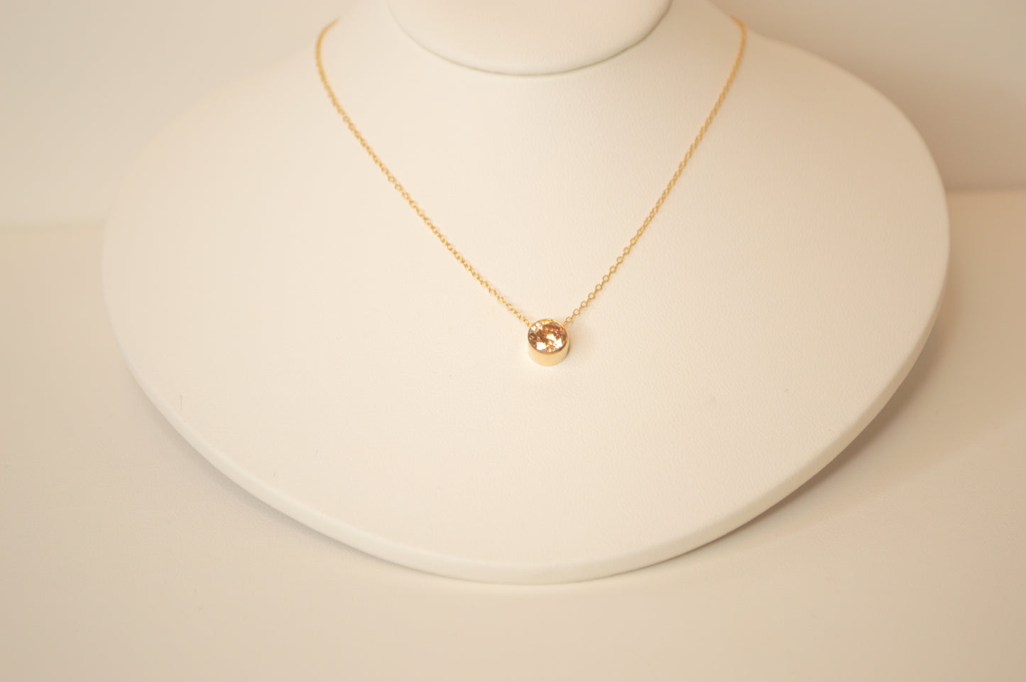Bezeled Birthstone Necklace