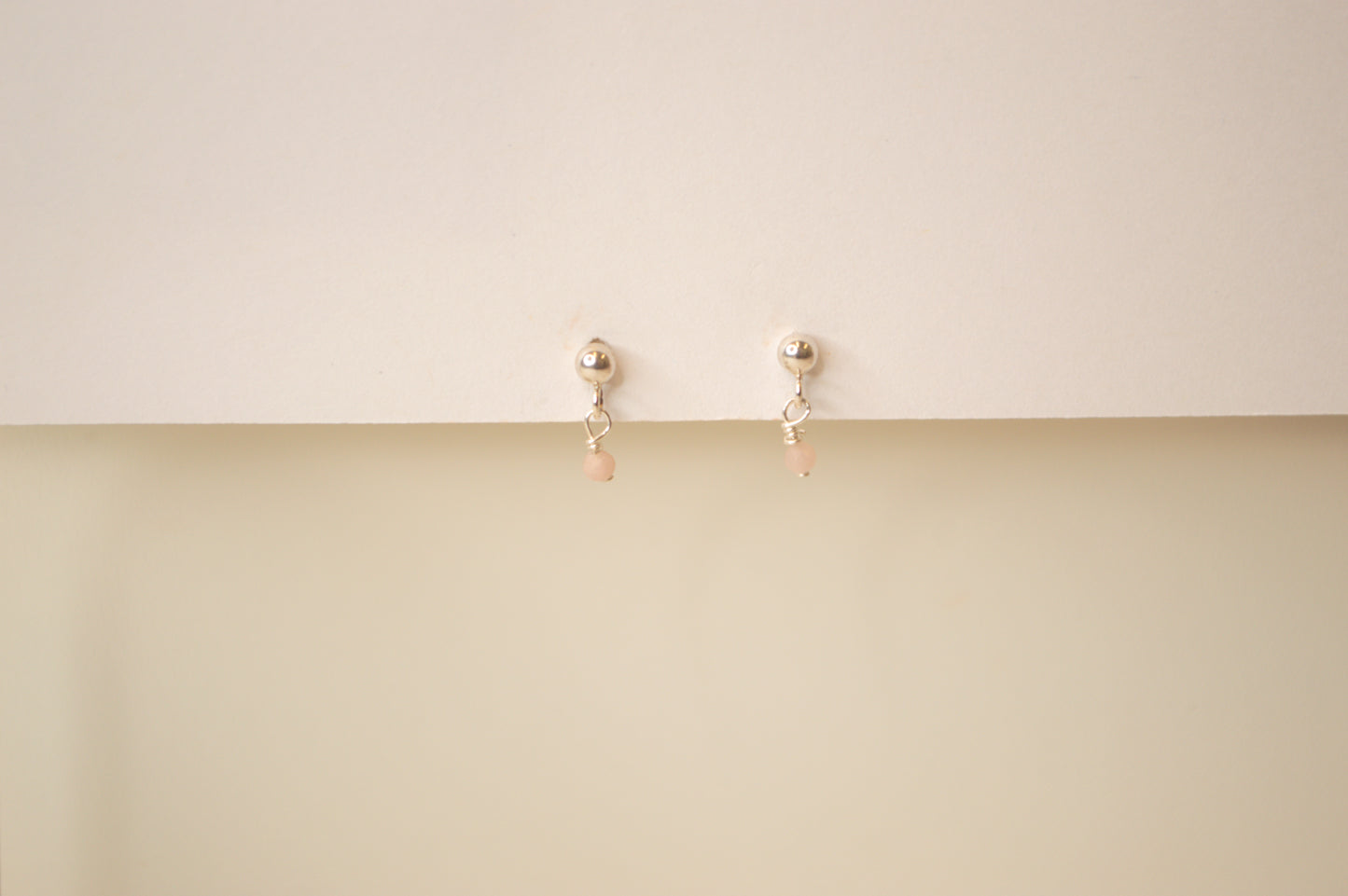 Rose Quartz Drop Stud