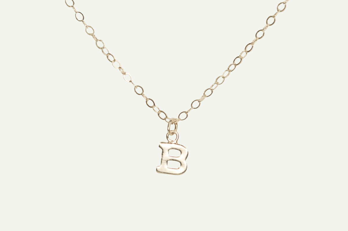 Essential Initial Necklace in 14k gold filled and .925 sterling silver by Syd Squared Jewelry