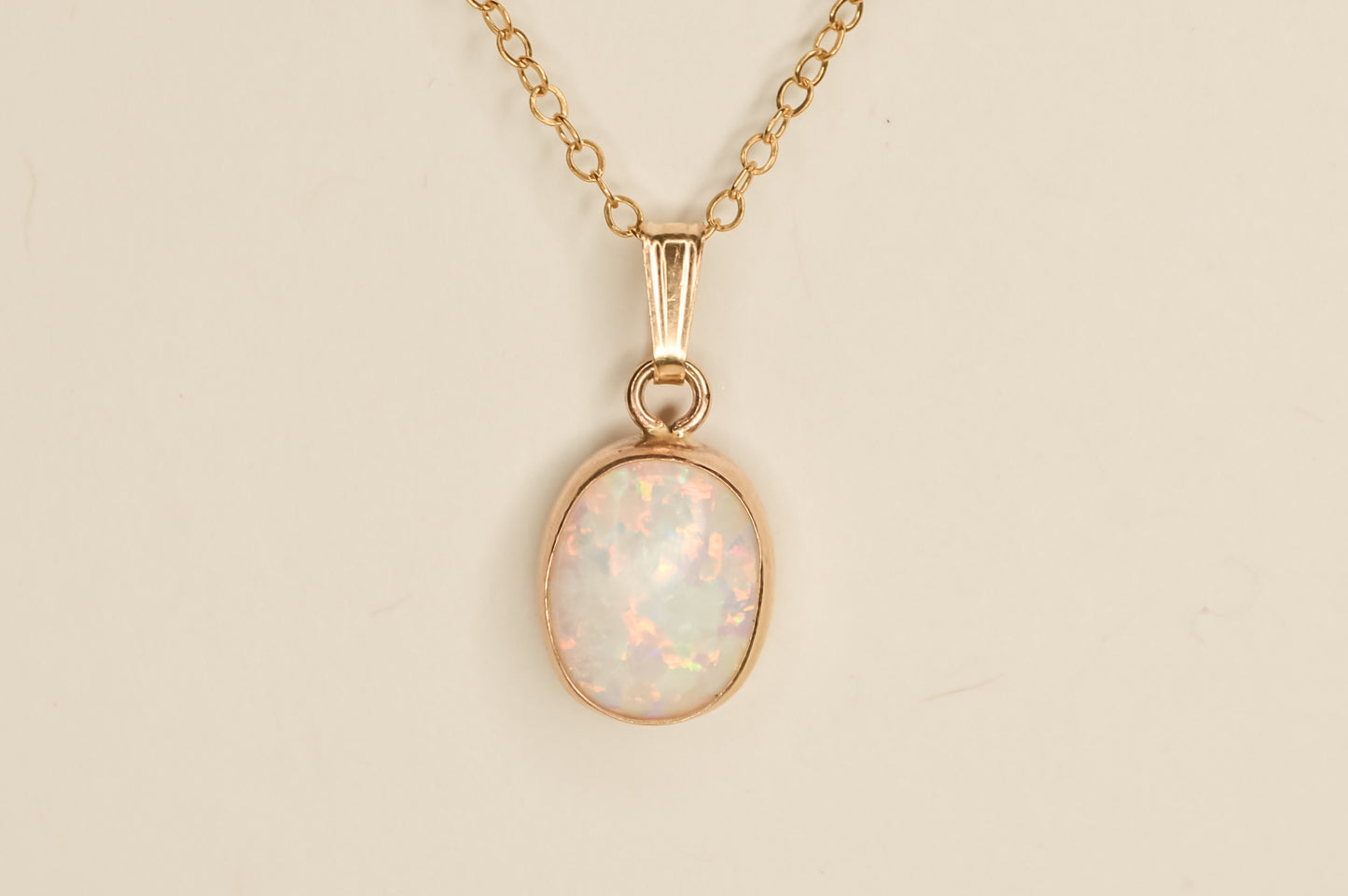 Opal Bezel Necklace