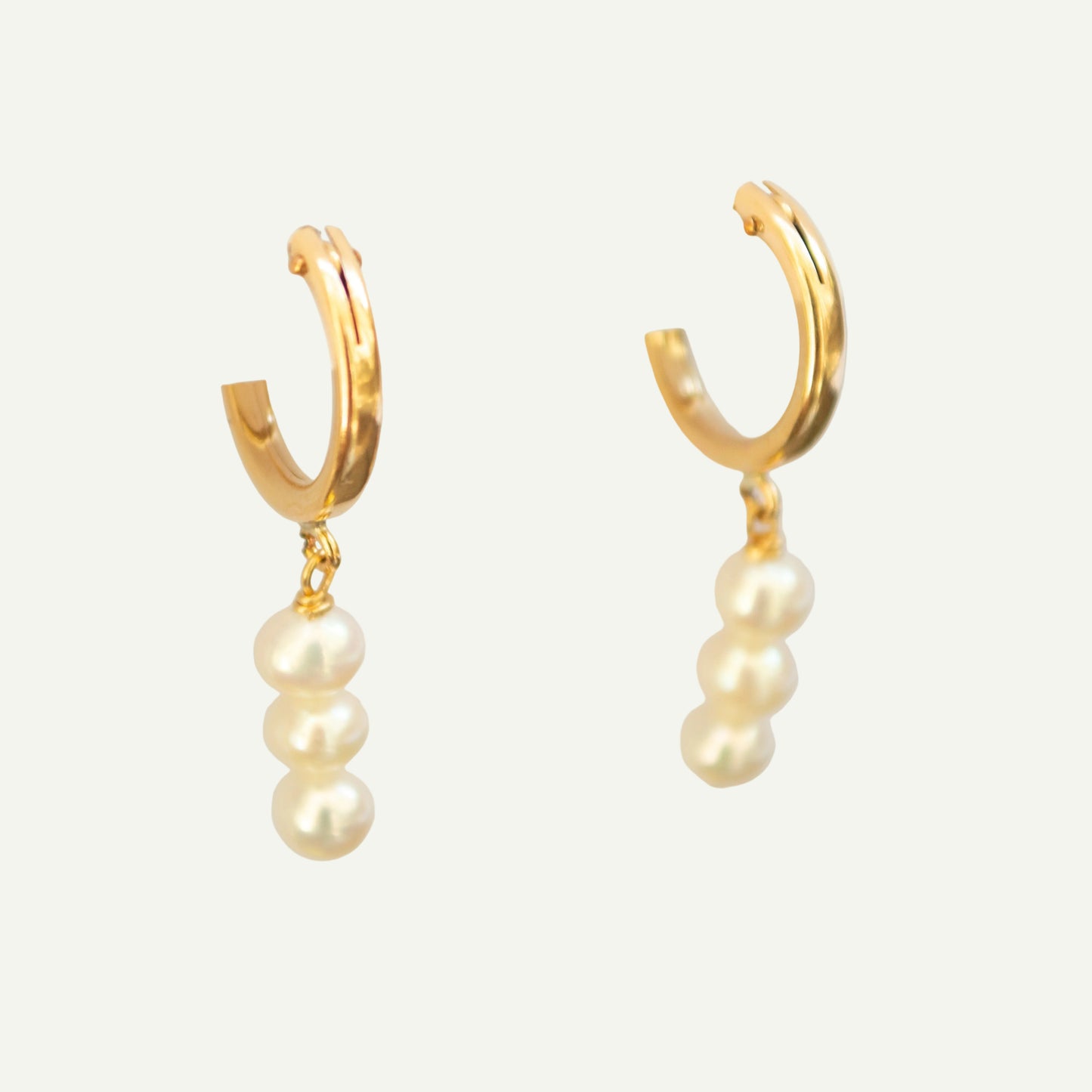 Stacked Pearl Hoops