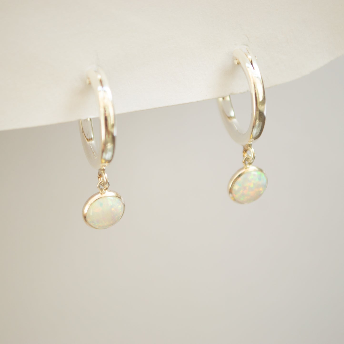 Opal Bezel Hoops