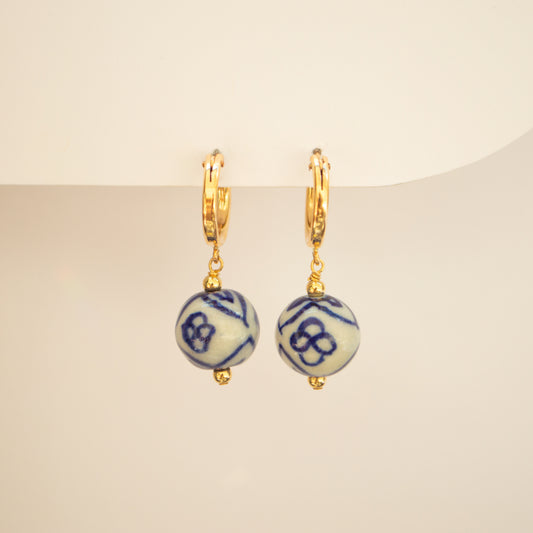 Blue Willow Hoops