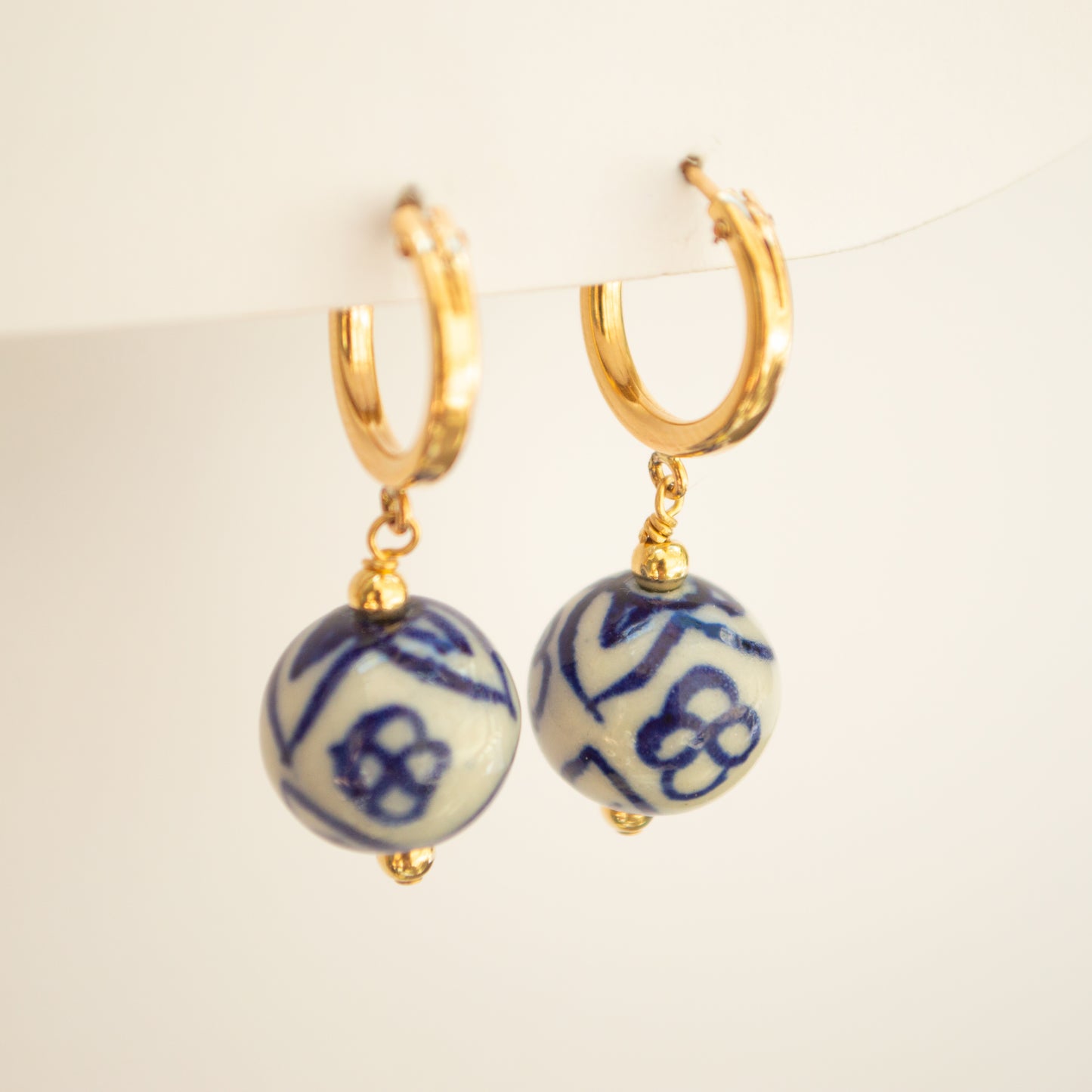 Blue Willow Hoops