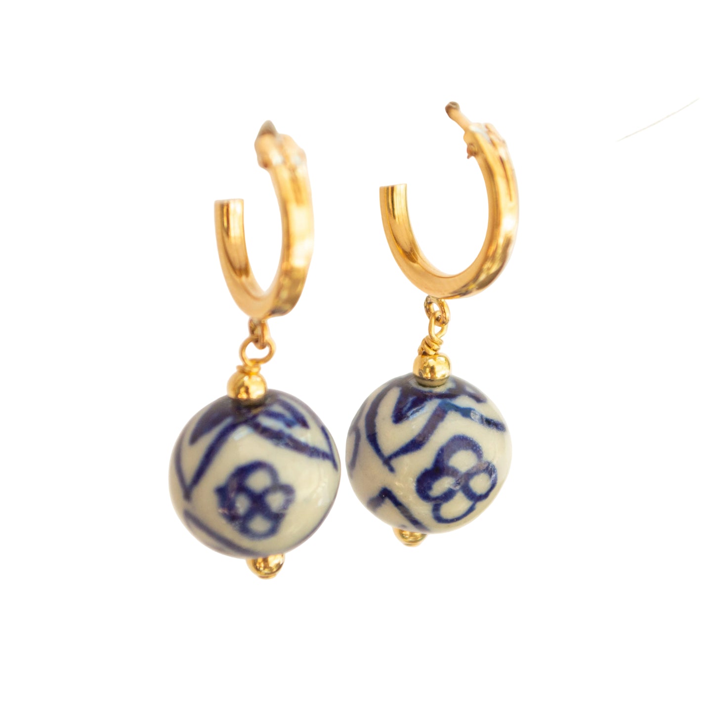 Blue Willow Hoops