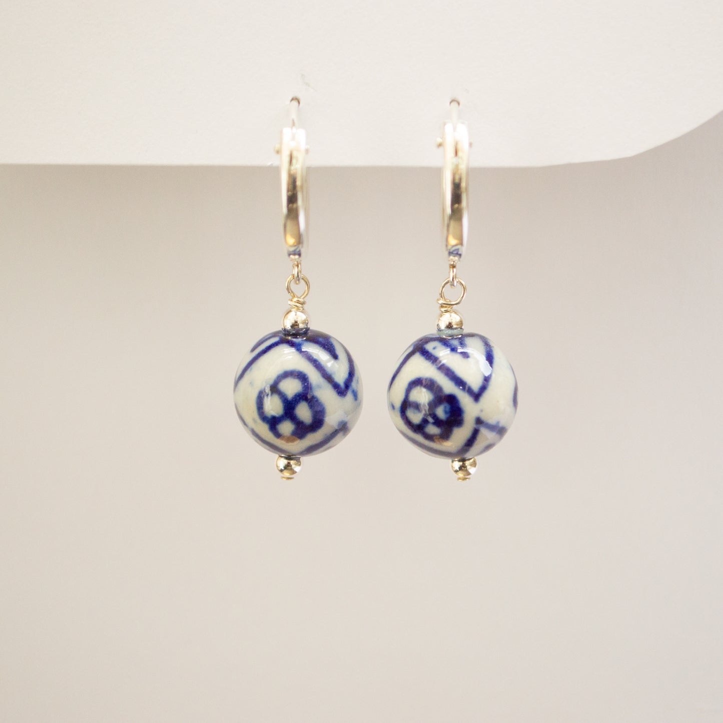 Blue Willow Hoops