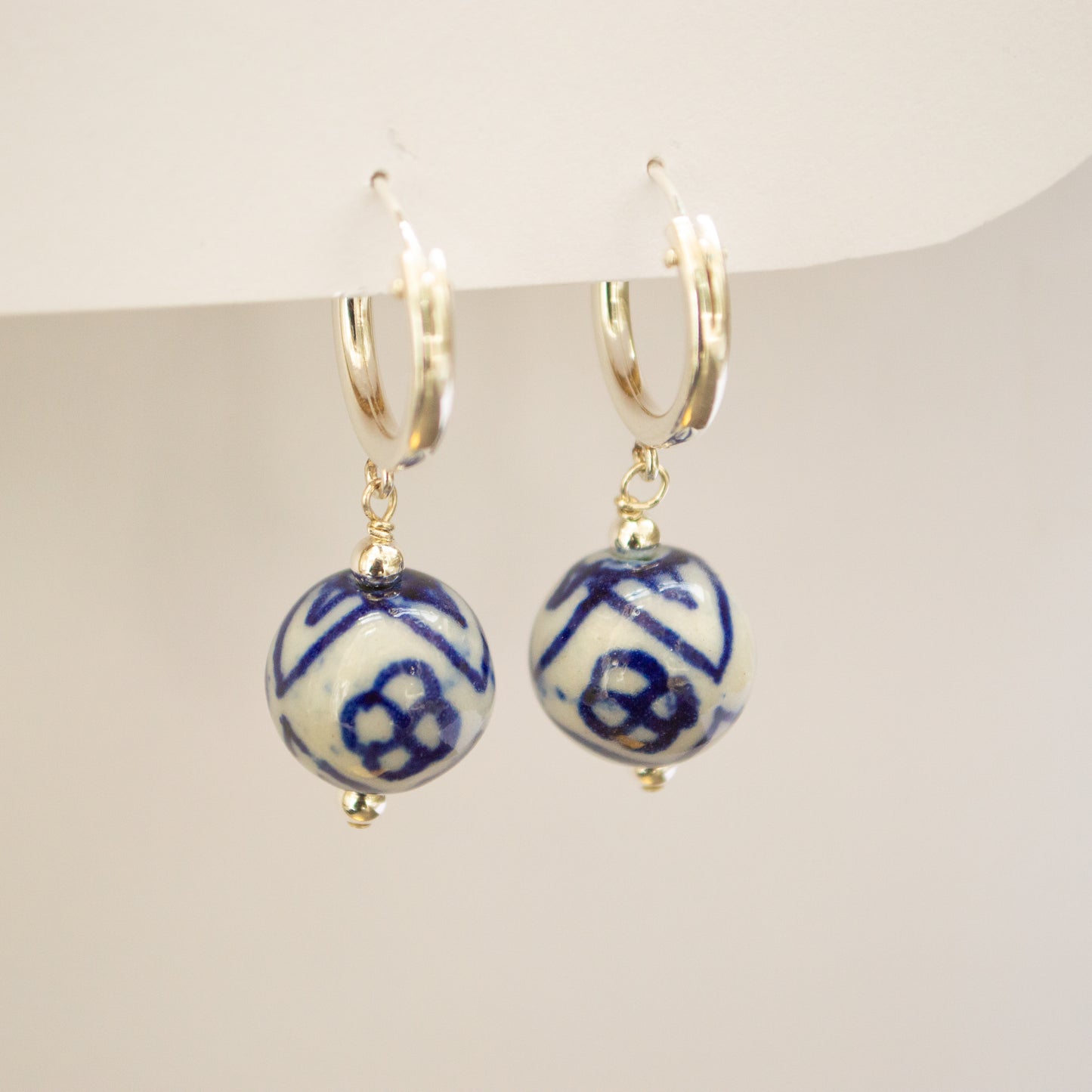 Blue Willow Hoops
